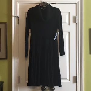 Black knit dress.